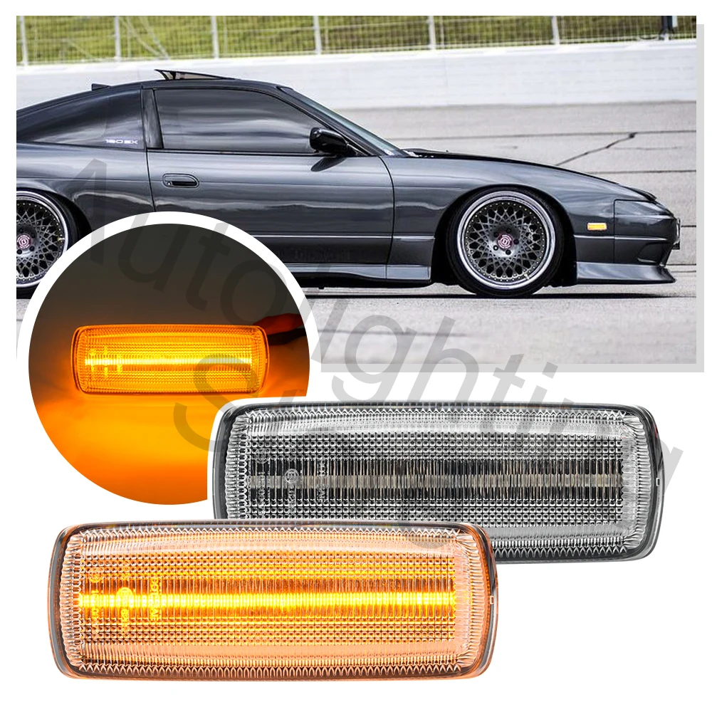 

2PCS front bumper turn signal light side marker light For Nissan 180SX JDM Spec 1989-1998 indicator light