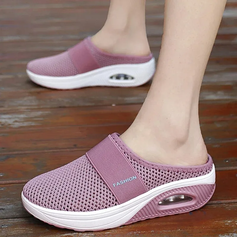 Slippers sandals shoes Women Wedge Breathable Slippers Summer Anti-slip Premium Sandals Vintage Casual Female Platform Shoes Plus Size Slides