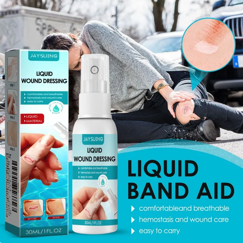 Liquid Wound Dressing Bandage Spray Waterproof Liquid Sprayer Wound Healing Gel Hemostatic Adhesive for All Skin Areas wound dressing spray