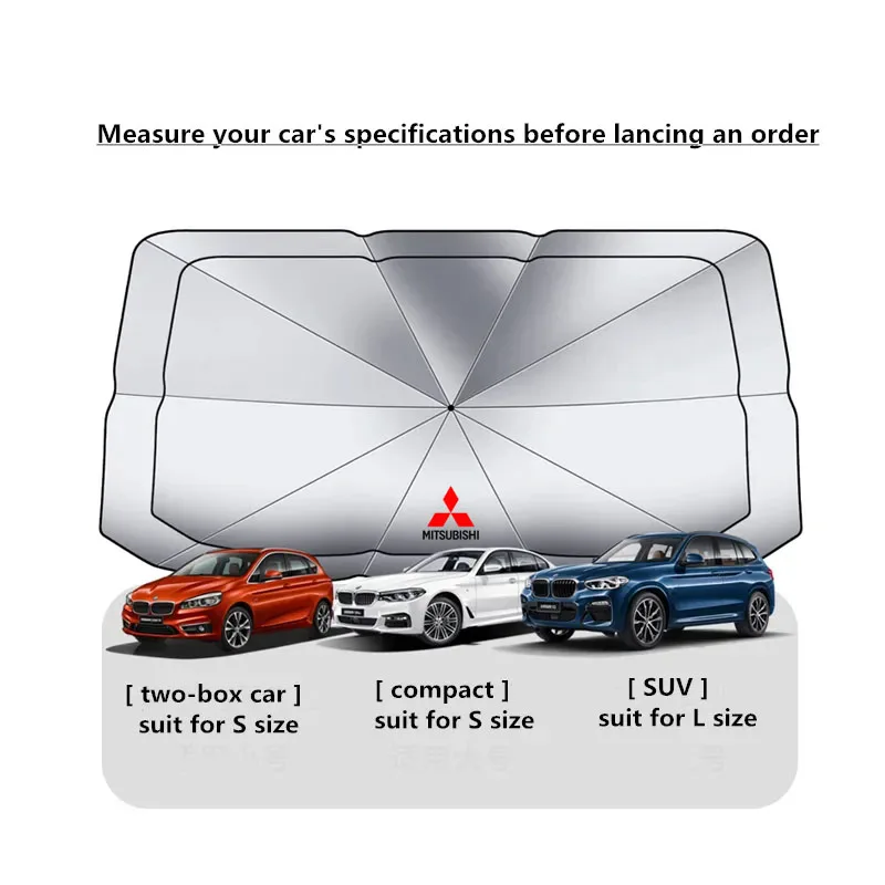Car Foldable Windshield Block Heat Sun Shade Umbrella For Mitsubishi Outlander Pajero Asx Colt Lancer EX Evolution L200 Ralliart car windshield sunshade
