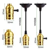 Vintage Edison E26 E27 Screw Bulb Aluminum Shell Base Lamp Bulb Holder Pendant Lighting Socket 110V 220V Ceiling Light  Cable 2