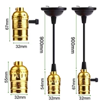Vintage Edison E26 E27 Screw Bulb Aluminum Shell Base Lamp Bulb Holder Pendant Lighting Socket 110V 220V Ceiling Light  Cable 2