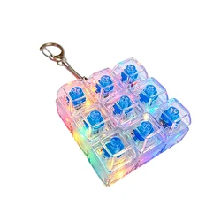 Luminescent Keyboard Keychain: Interactive Stress Relief & Portable Desk Accessory (9keys - white)