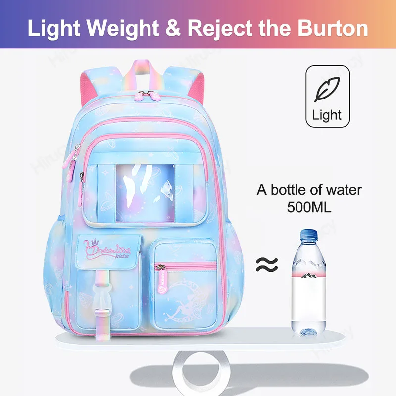 حقائب ظهر مدرسية لطيفة بلون الحلوى للفتيات ، حقيبة كتف للطفل ، سعة كبيرة ، حقيبة ظهر مفتوحة من الجانب