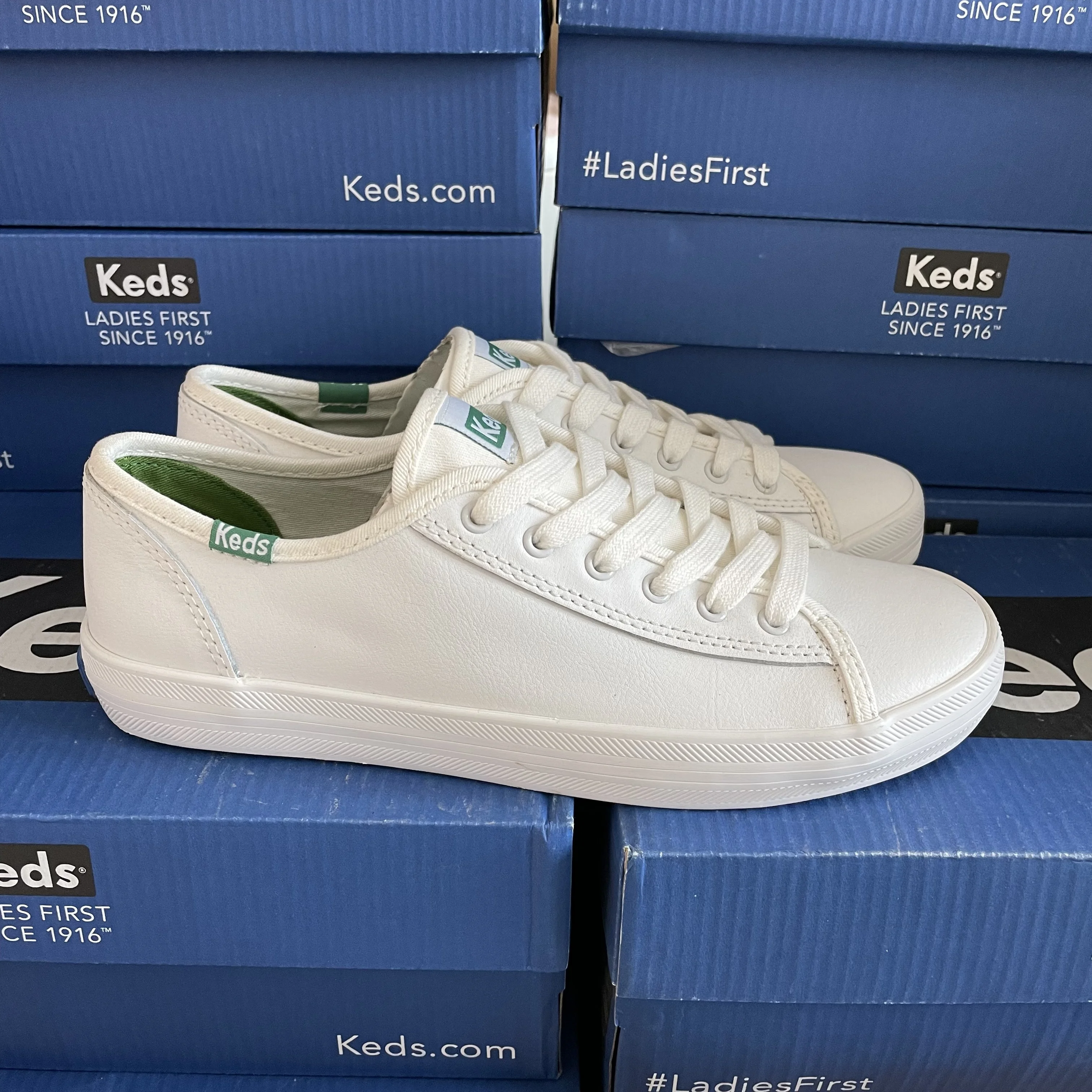 Keds White + Rose Gold Leather Sneaker - FINAL SALE – Inherit Co.