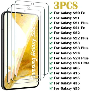 3PCS Vetro di Protezione per Samsung Galaxy S24 S23 S22 S21 Plus S20 Fe Protezione Dello Schermo per Samsung A15 A05S A25 A35 A55 vetro
