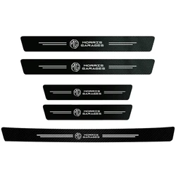 Car Door Sill Scuff Plate Decor Carbon Fiber Stickers (1/4/5Pcs) (5Pcs Car DoorxTrunk)