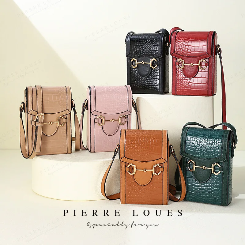 Pierre Louis New Mobile Phone Bag Fashion Trend Single-Shoulder Messenger Bag Texture Universal Phone Bags Mini bags for women