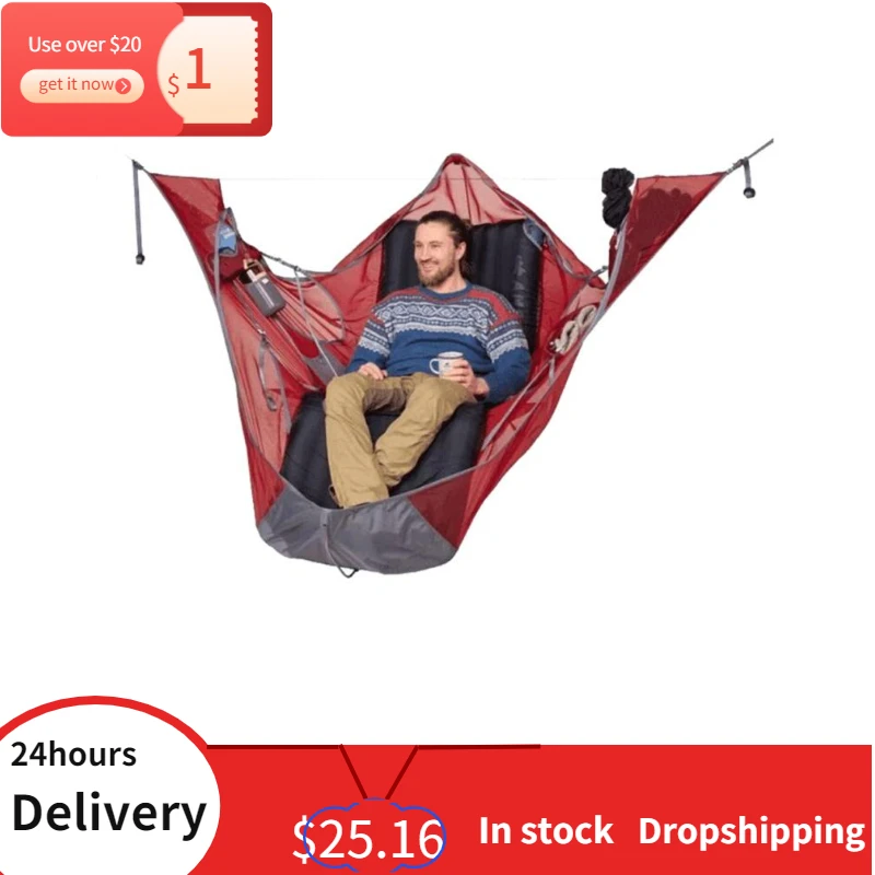 1pcs Outdoor Flat Sleep Hammock Tent Suspension Kit Portable Camping Hammock Camping Cot With