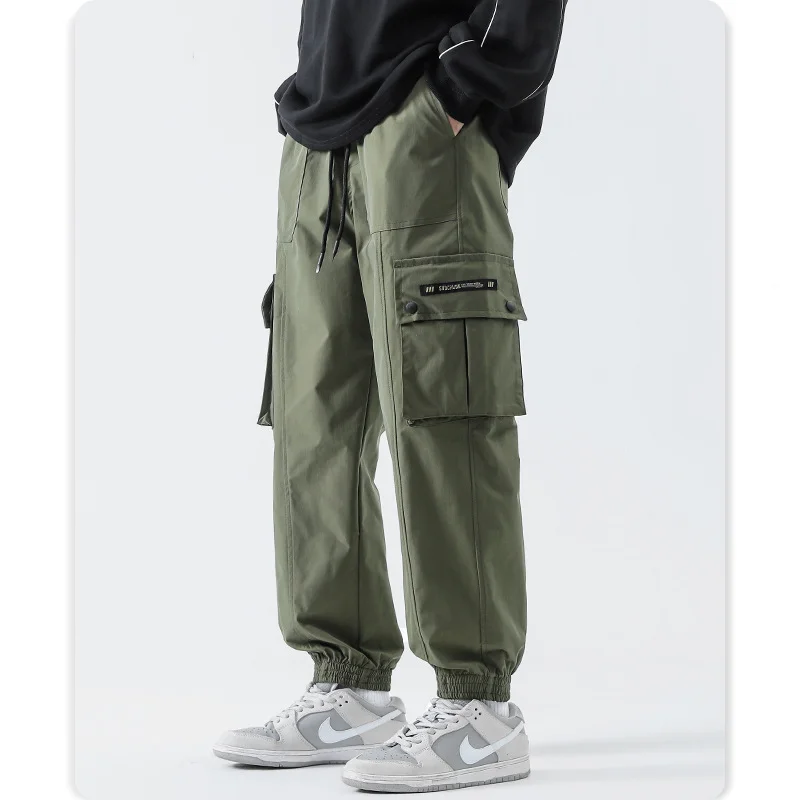 

Autumn new men's footband cargo pants loose casual pants