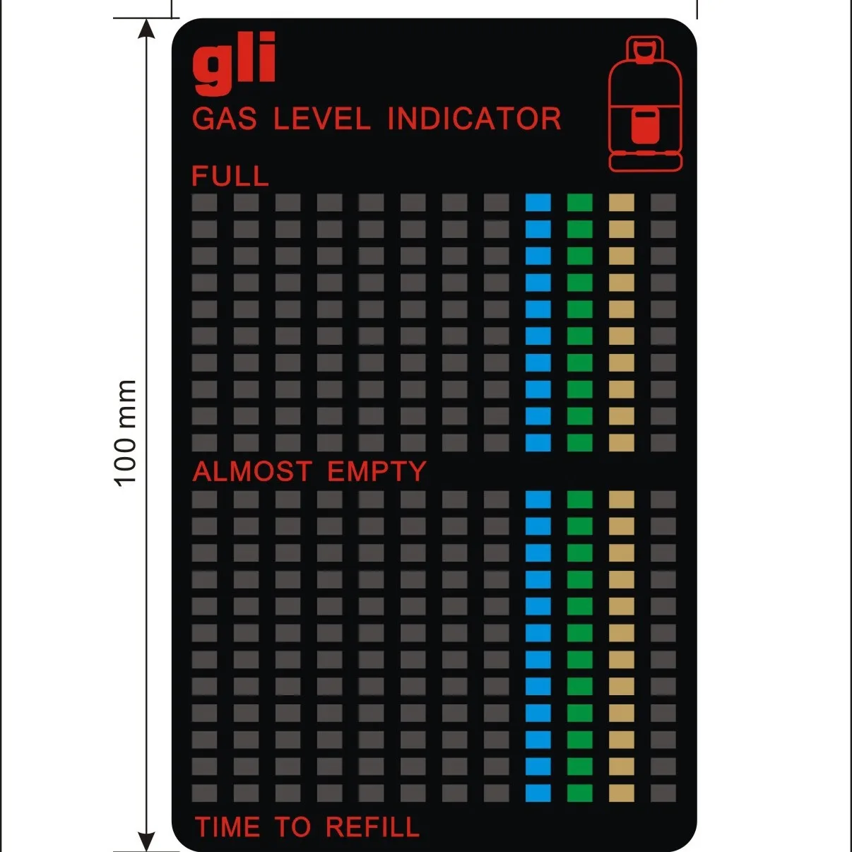 Gas Tank Level Indicator Gas Capacity Test Sticker Gas Residual Pressure Test Card