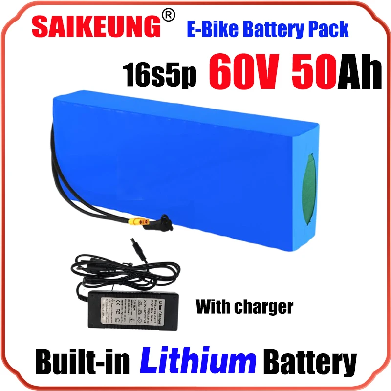 

60V 20Ah 30Ah 40Ah 50Ah 60Ah Battery Pack 2000w 3000W High Power 72V Electric Bike Motor Electric Scooter Ebike Battery with BMS