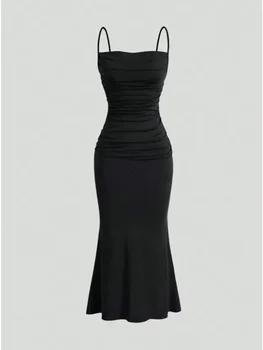 2025 All Seasons Women's Dresses Elegant Party Fitting Slim Spaghetti Strap Mermaid Hem Maxi Fashion Party Dresses WomenClothing 1