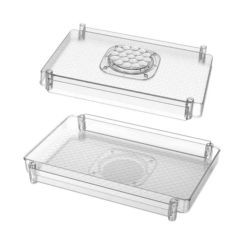 

Fridge Rotating Tray Storage Rack Food Storage And Organization Turntable Rack Rectangle Storage Rack For Beverage Fruits