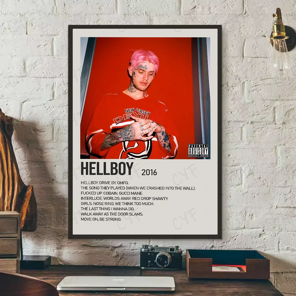 1PC Rapper Lil Peep Poster Album Abdeckung Wasserdichte Wand Kunst Aufkleber Für Bar Wohnzimmer Vintage Decor Hohe Qualität Druck geschenk – Detail 14