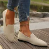 Women's Pointed Toe Flat Shoes Solid Color Knitted Slip on Shoes Casual Breathable Ballet Flats Women Flat Shoes  Loafers Women 4