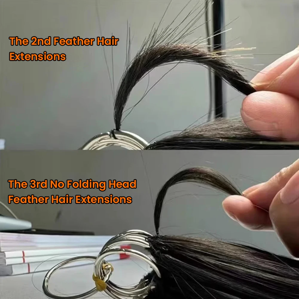 The 3rd Generation Deep Wave Feather Crochet Hair Extensions 1B30 Color Wave 100% Human Hair Extensions Pre-Separated Knotless 6