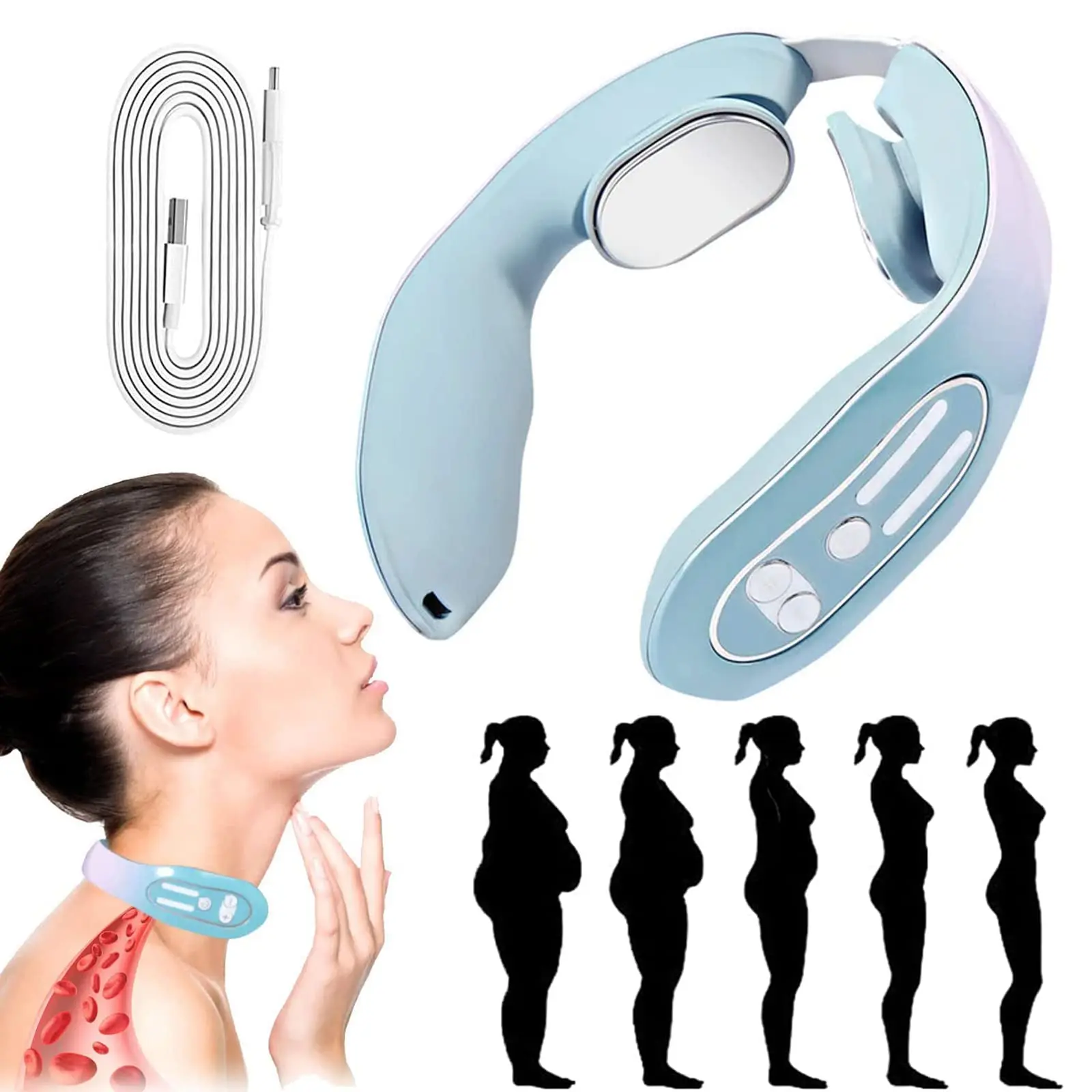 Ems Neck Massager Electric Acupoints Lymphvity Massage Device Intelligent Cervical  Massage Relief Health Care Relaxation Tool - AliExpress