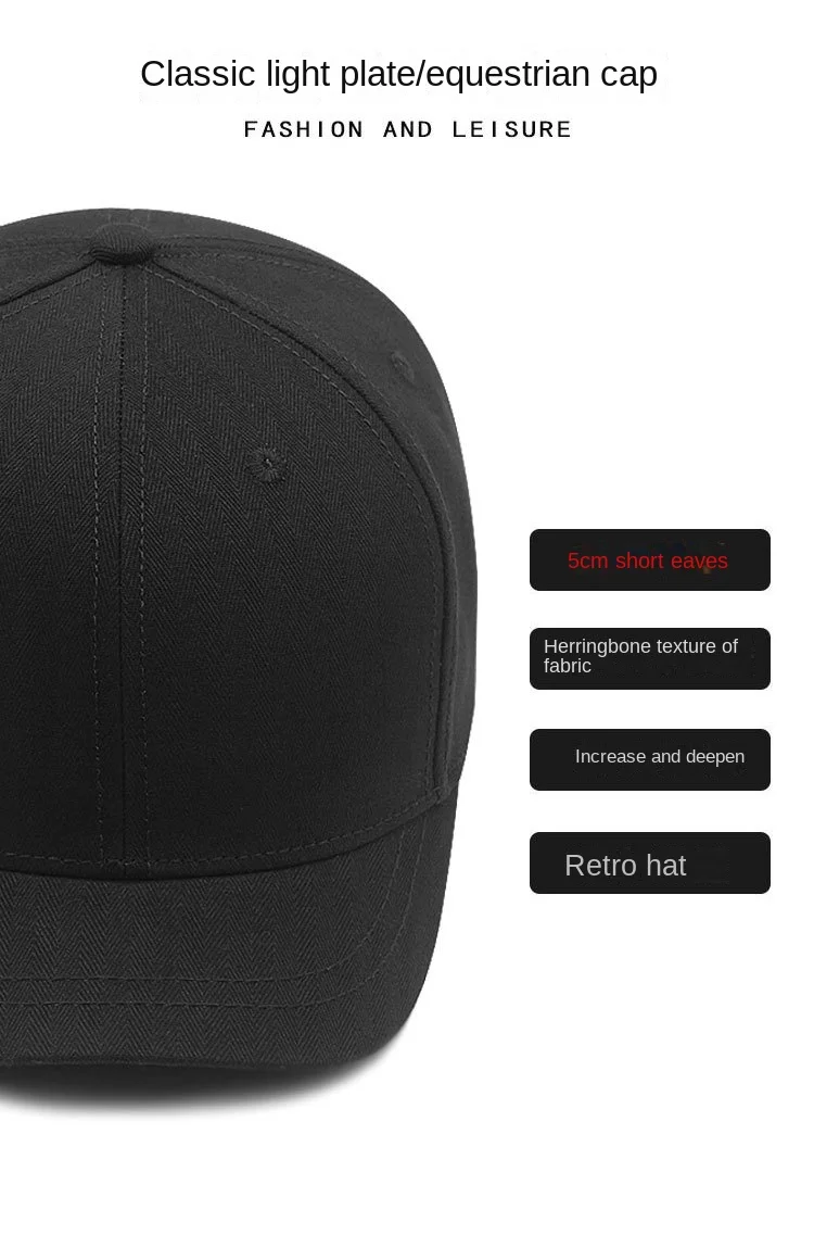 Kurze Krempe plus Größe Big Head Baseball Cap großer Knochen Mann Frauen übergroße Snapback Sonnen hüte 55-60cm 61-65cm – Detail 4