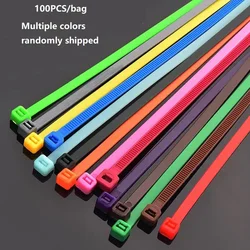100 - Piece Multicolor Self - Locking Nylon Cable Ties (Multicolor)