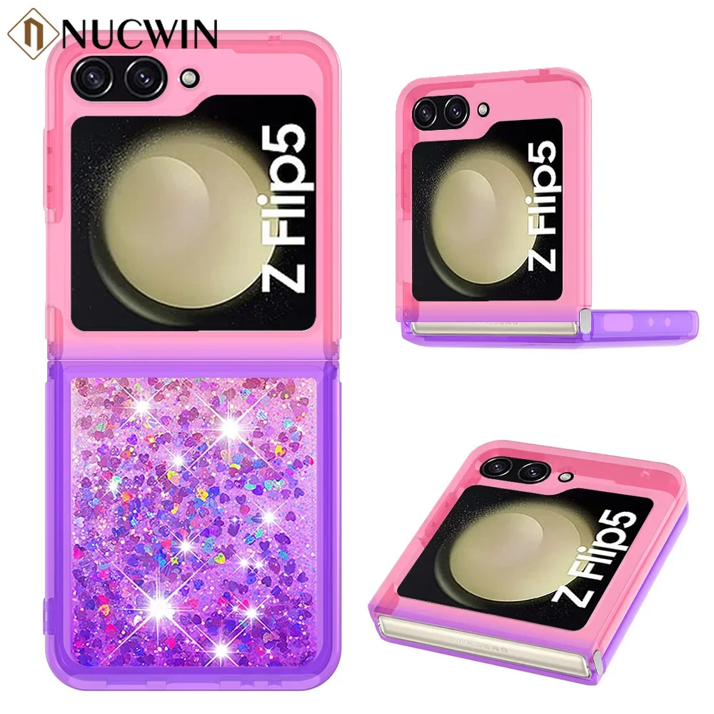 Luxury Glitter Quicksand Gradient Love Heart Bling Case Cover
