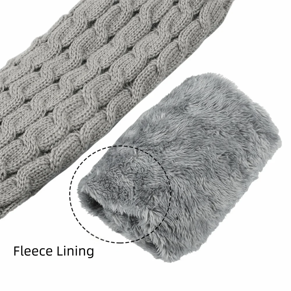 Knitting Women Leg Warmers Twist Pattern Double-Layered Winter Boot Socks Thicken Warm Fleece-Lined Foot Covers Ankle Warmer