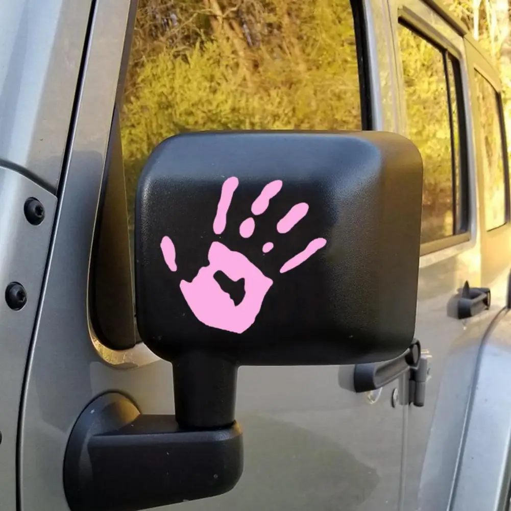 

Fun Palm Pattern Decal Vibrant Car Mirror Palm Decals Colorful Handprint Stickers for Off-road Suvs Vehicles Waterproof Pvc