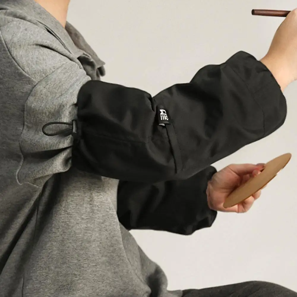 1Pair Fashionable Workwear Pocket Sleeves Oil Waterproof Oversleeve Anti-dirty Arm Sleeves Protector Extended Outdoor Sleeves