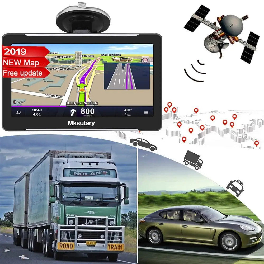 Navegación GPS para camiones Camión de pantalla táctil de 7 pulgadas GPS  Navigator Sombrilla Satshade Sat