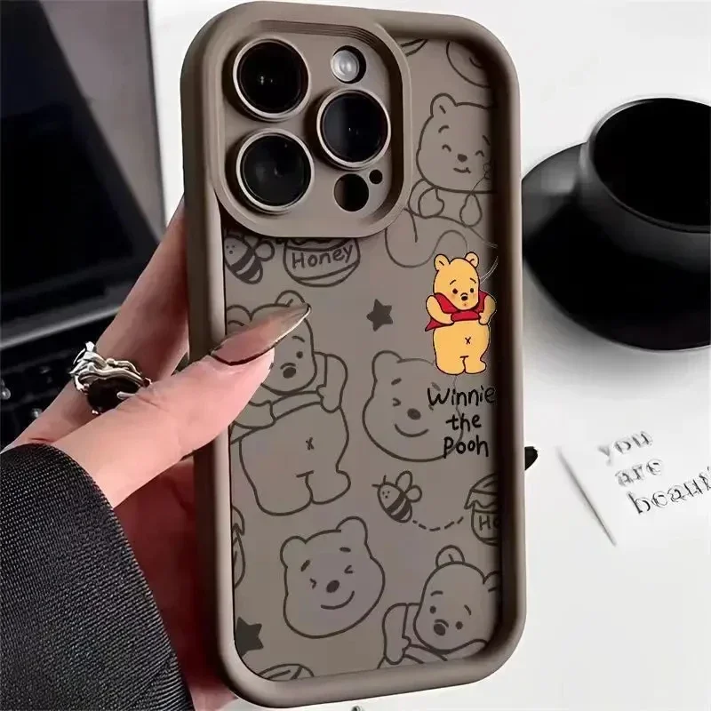 thumbnail image 1 of Disney Winnie Pooh Luxtury Phone Case For iPhone 15 14 Pro Max 13 12 11 Pro XS Max X XR 7 8 15 Plus SE 2020 Soft Silicone Cover, 1 of 5