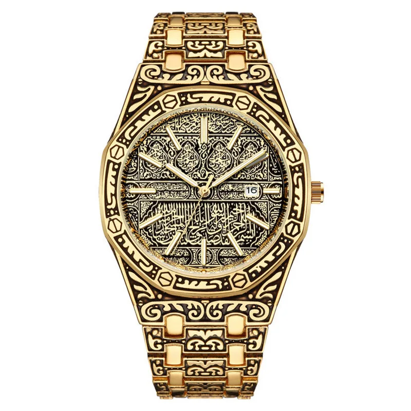

Fashion Brand Square Men's Watch Stainless Steel Strap Vintage Embossed Calendar Hand Clock Trend Male Heavy Quartz Wristwatch
