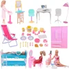 Doll House Furniture Bed Table Chair For Barbies Plastics Cleaning Tools For Barbies Accessories Mini Furniture Model Gifts Toys 1