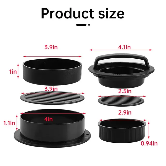 3 Az 1 -Ből Nem Bothús Marhahúsos Vega Hamburger Patty Penész Nélkülözhetetlen Eszköz A Töltött Hamburgerek Pattyának Készítéséhez - Image 2