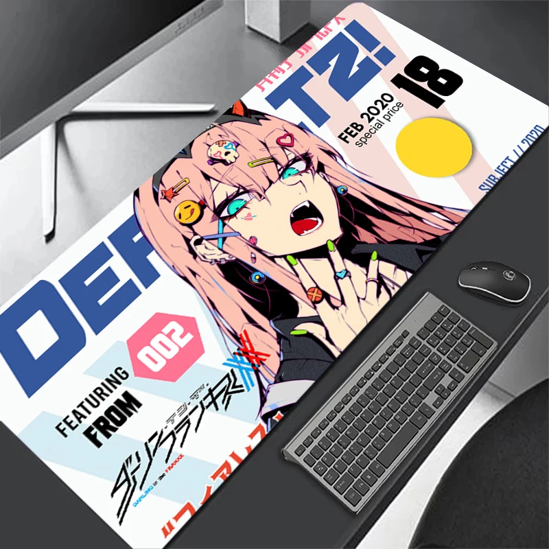 Grande Anime Mouse Pad Gaming Mousepad Tapete Grande do Rato Almofadas de Teclado hd Print Querida no Franxx Zero Dois 90×40 Xxl