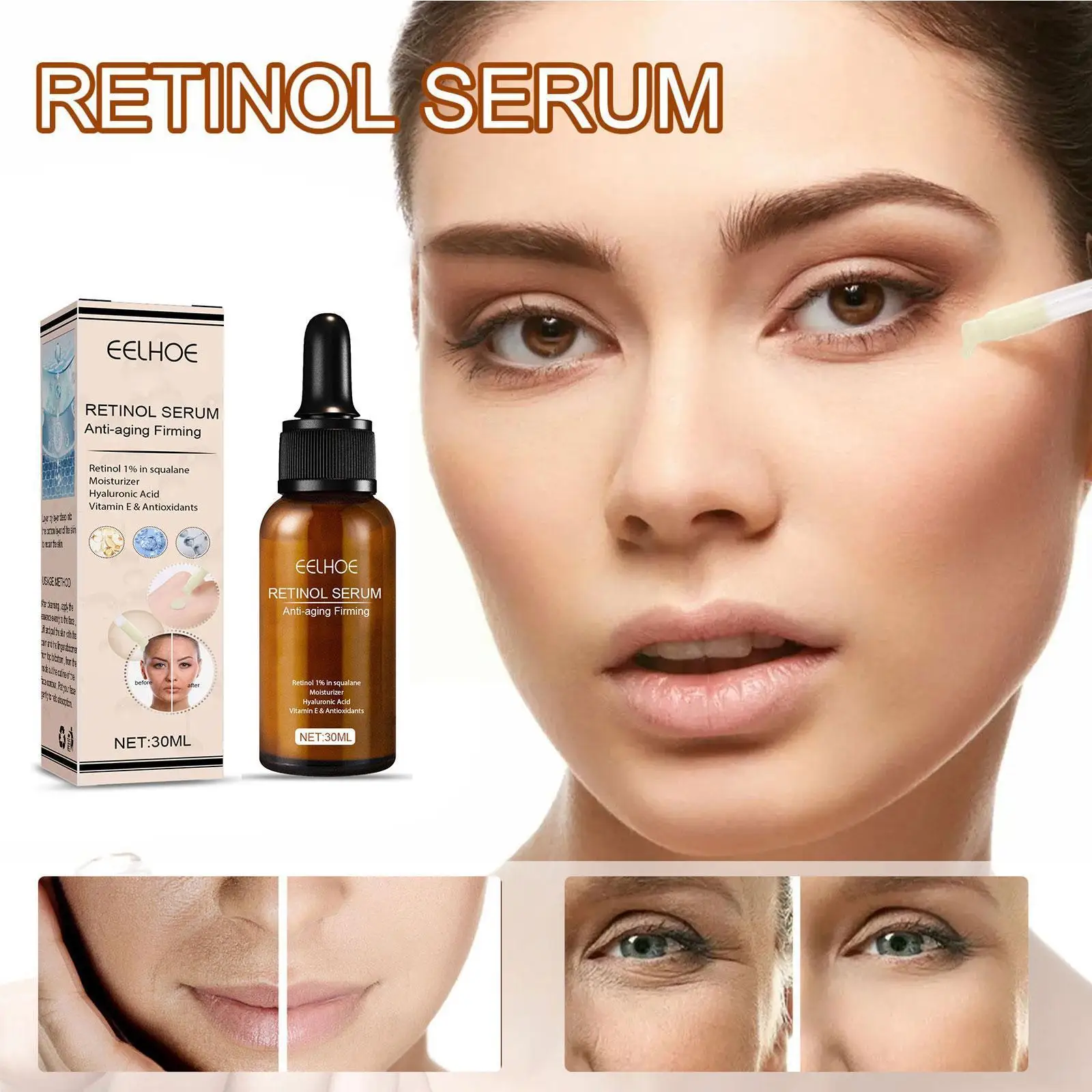 Retinol Serum Facial Anti Aging Care Moisturizing Whitening Fade