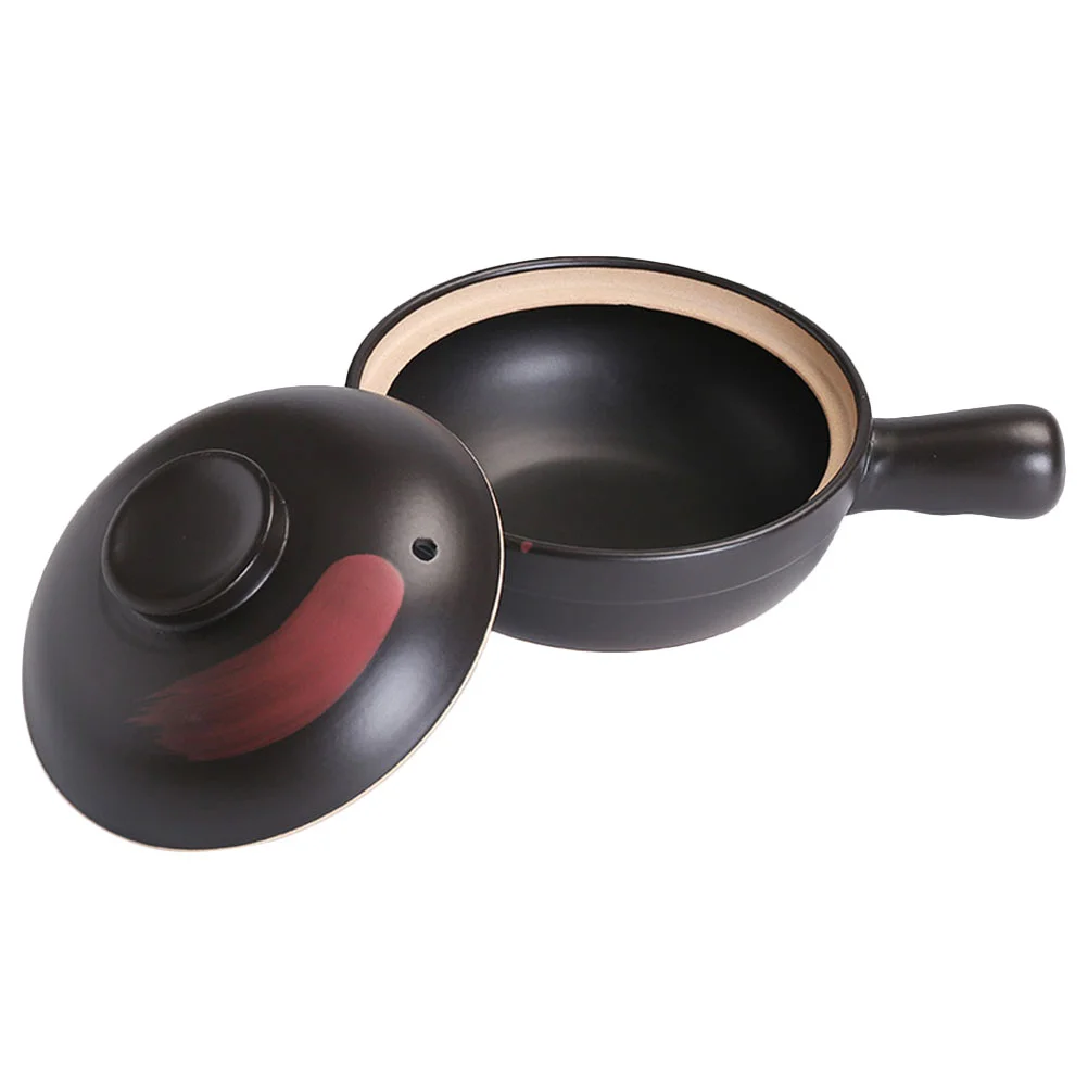 

Clay Cooking Pot Chinese Style Clay Casserole Single Handle Lid Traditional Cooking Earthenware Pot Home Cooking Pot