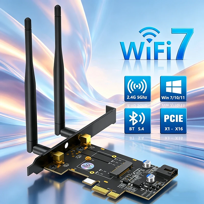 새로운 PCIe X1-M.2 WiFi 블루투스 어댑터(방열판 포함) 블루투스 케이블 지원 A+E 키 M.2 듀얼 밴드 2.4GHz/5GHz 네트워크 모듈