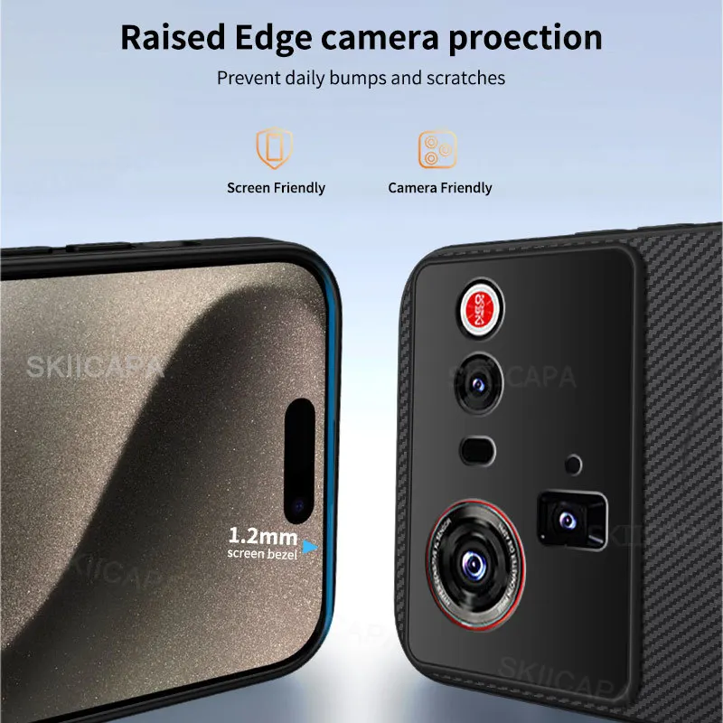 Carbon Fiber Texture Magnetic Shockproof Case with Soft Matte Finish