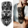 Waterproof Temporary Tattoo Sticker Forest Lion Tiger Bear Flash Tattoos Women Leopard Wolf Crown Body Art Arm Fake Tatoo Men 2