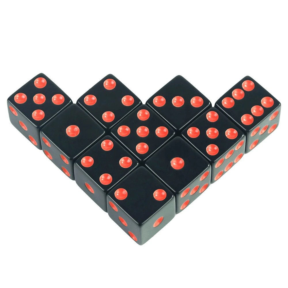 Game dice Dice set Acrylic dice 10Pcs 16mm Acrylic Pips Dice Cubes-D6 Dice for Board Games, Fun and Teaching