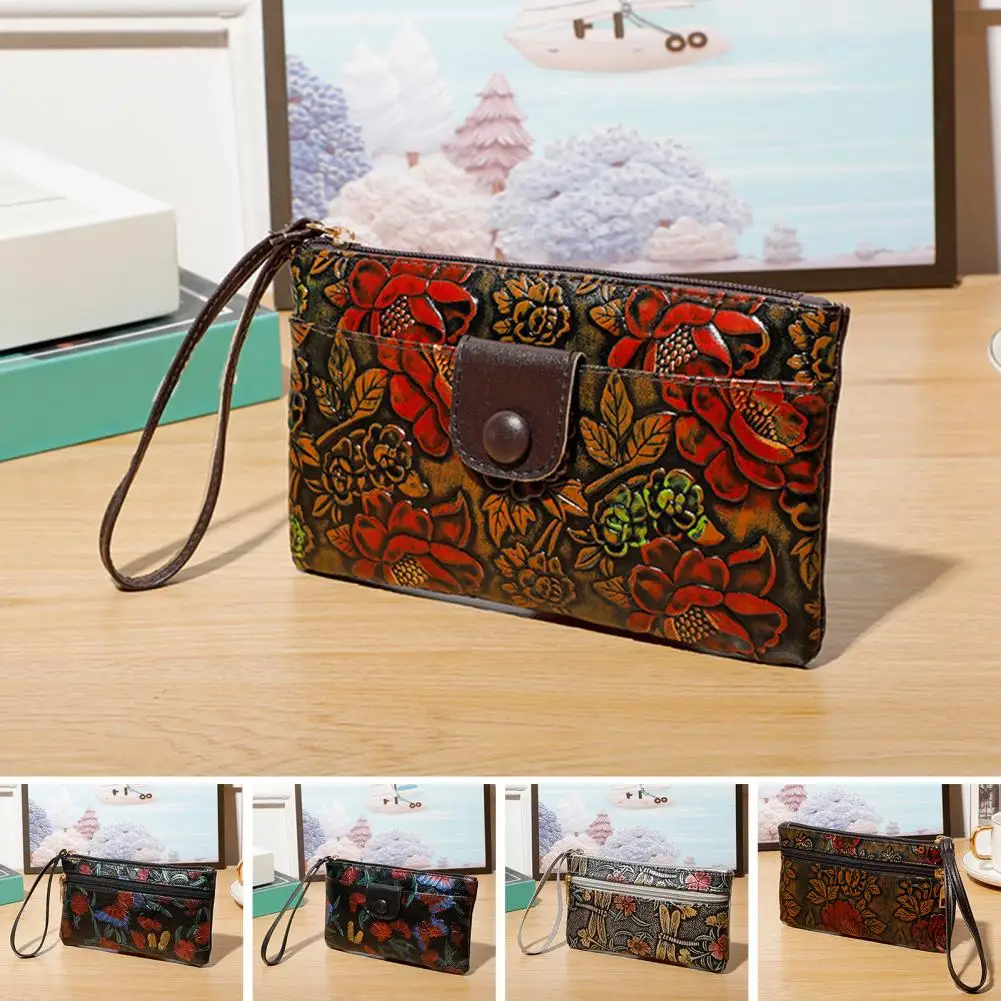 Mini Wallet Stylish Women Coin Purse Multifunctional Zippered Handbag With Lanyard Waterproof Large Capacity Ladies Bag