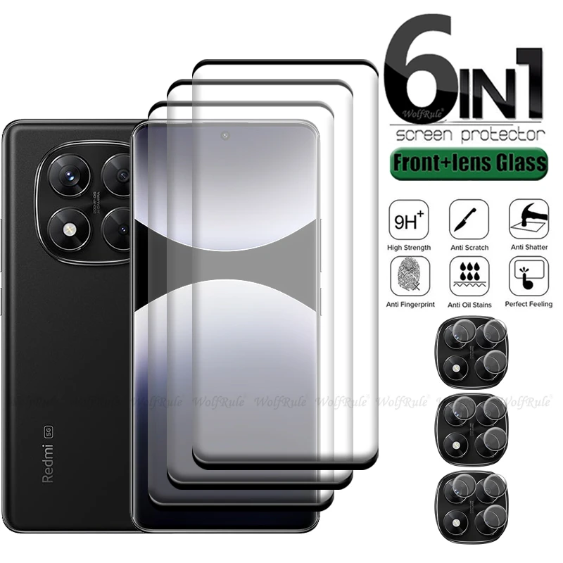 Premium 6-in-1 Full Curved 9H Glass Screen and Lens Protector