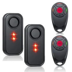 High - Decibel Anti - Theft Bike Alarm with Flashing Light - Waterproof and Wireless SOS Alert System (2 sets)