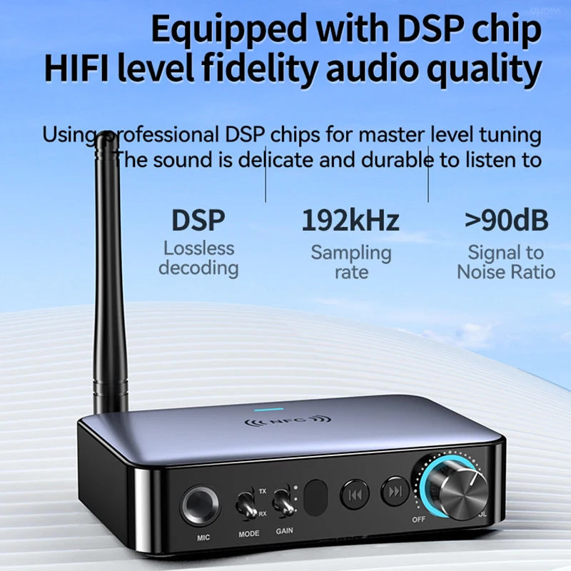 Receptor de Áudio Bluetooth Transmissor Nfc 3.5 mm Aux 2rca U-disk tf 6.5 Mic Coaxial Dsp Decodificação Hifi Adaptador de Música sem Fio M16 - Image 5