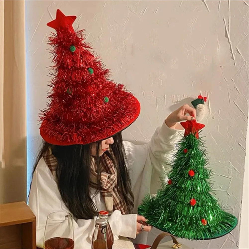 

Новинка, Плюшевые рождественские шапки, забавная Рождественская елка, праздничная шапка, классическое украшение, фотография, реквизит, Рождественская фотография, головной убор