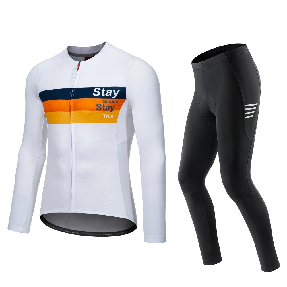 

Santic Men's Cycling Long Sleeve Set Spring MTB Bike Pants Cycling Jersey Set Riding Shirt Riding Clothing Set Asian Size