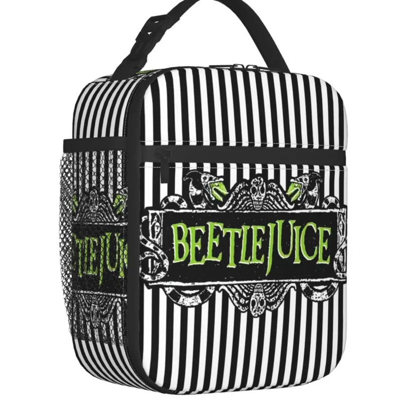 

Tim Horror Movie Thermal Insulated Lunch Bags Women Beetlejuice Resuable Lunch Tote for School Multifunction Food Box