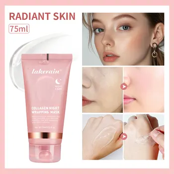 Collagen Night Wrapping Mask Rejuvenation Moisturizing Brightening Korean Face Mask Make Glowy Skin Elasticity Facial Mask - Thumbnail 2