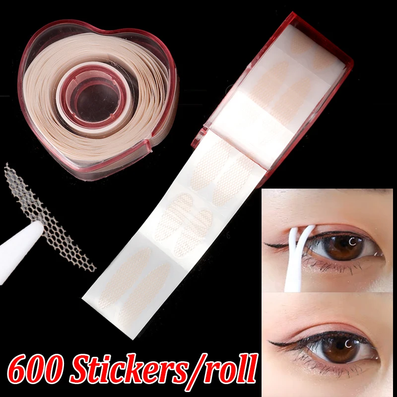 

Double Eyelid Tape 600Pcs/Box Eye Lift Strips Transparent Beige Color Invisible Fold Eyelid Stripe Natural Makeup Beauty Tools