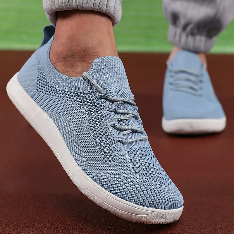 Men's Lightweight Breathable Mesh Barefoot Sneakers - Non-Slip, Fashionable Lace-Up Shoes